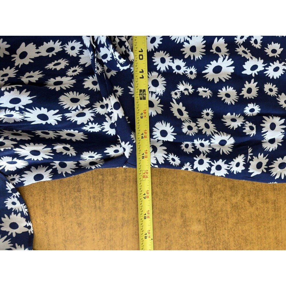 Hobbs London Navy Blue White Daisy Floral Sleeveless Shirt Dress Size US 10 - Picture 8 of 9